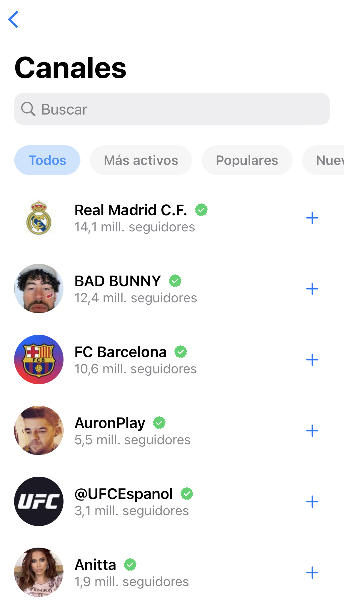 ranking de los canales de WhatsApp más seguidos