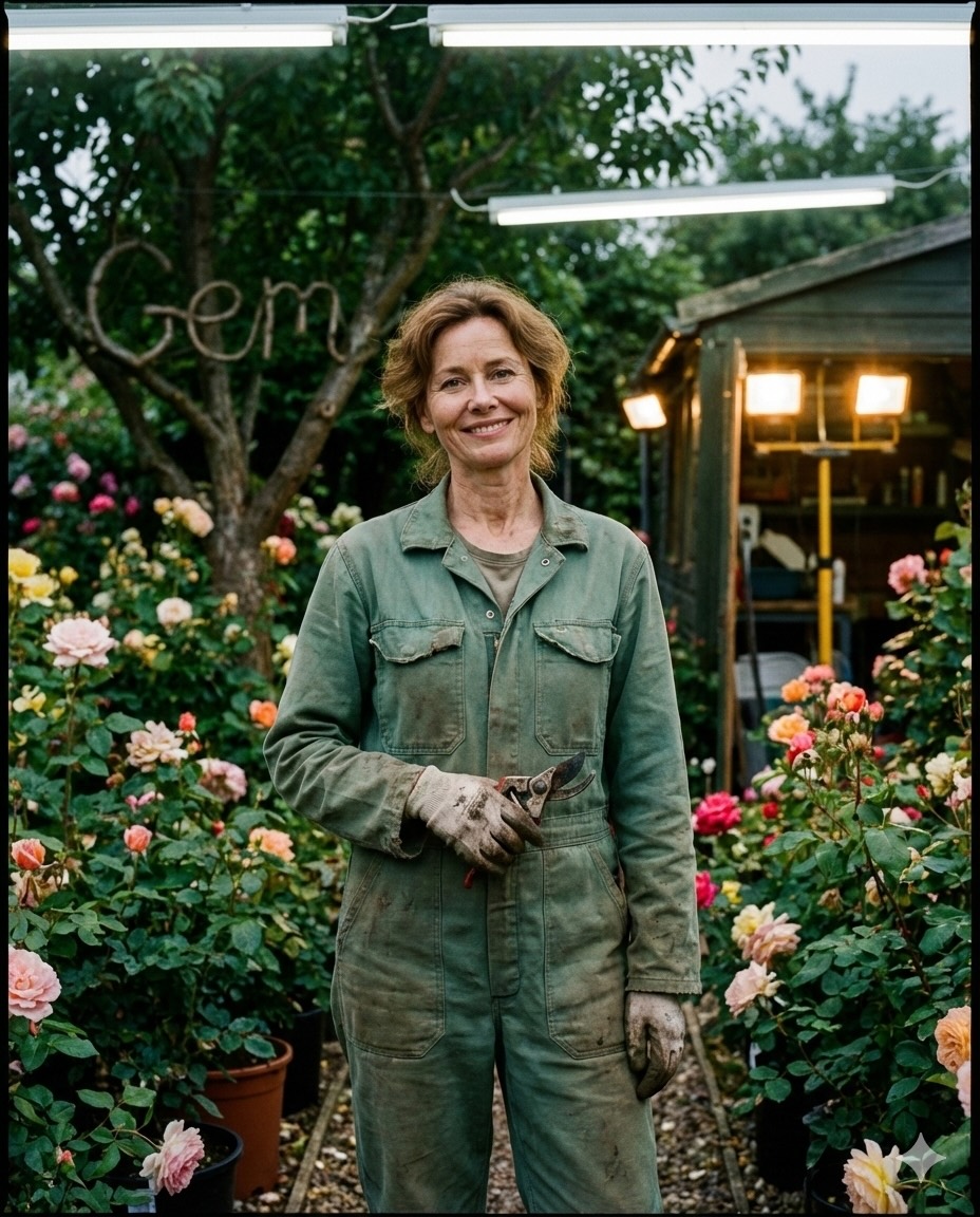 Ejemplo de consistencia de personajes en IA para storytelling visual: fontanera en estilo cinematográfico